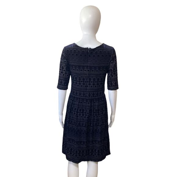 Anthropologie Meadow Rue Size Medium Midnight Blue Lined Velvet Dress A Line - Picture 4 of 8